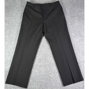 Vtg Polo Ralph Lauren Men 36x28 Black Preston 100% Virgin Wool Dress Pants Italy